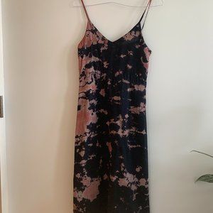 LACAUSA Alma Slip Dress Black Tie Dye